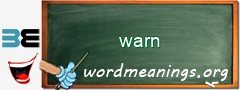 WordMeaning blackboard for warn